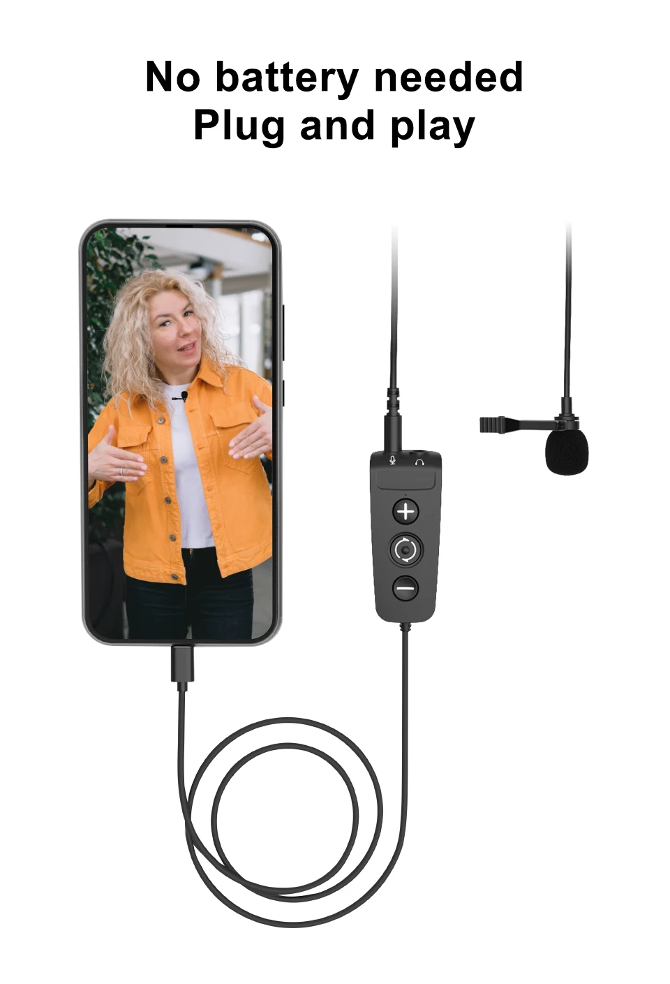 MAMEN Voice-changing Recording MIC Type-C Plug Lavalier Microphone with 6 Sound Effect for Android iOS Smartphone Live Streaming