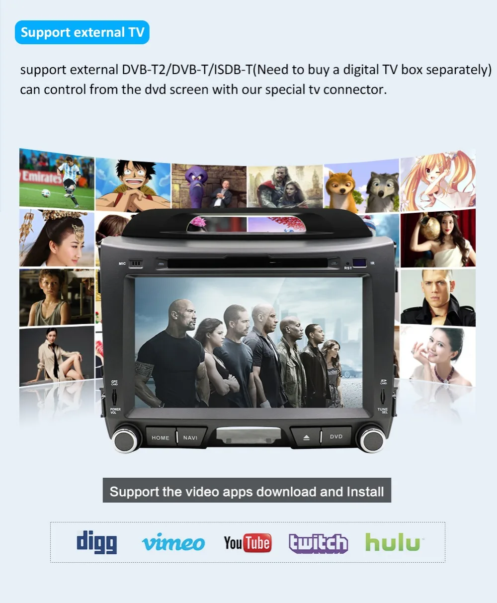 Bosion 2din HD Android 9,0 автомобильный DVD мультимедийный плеер для KIA Sportage 3 4 2010 2011 2012 2013 автомобильный Радио gps навигация