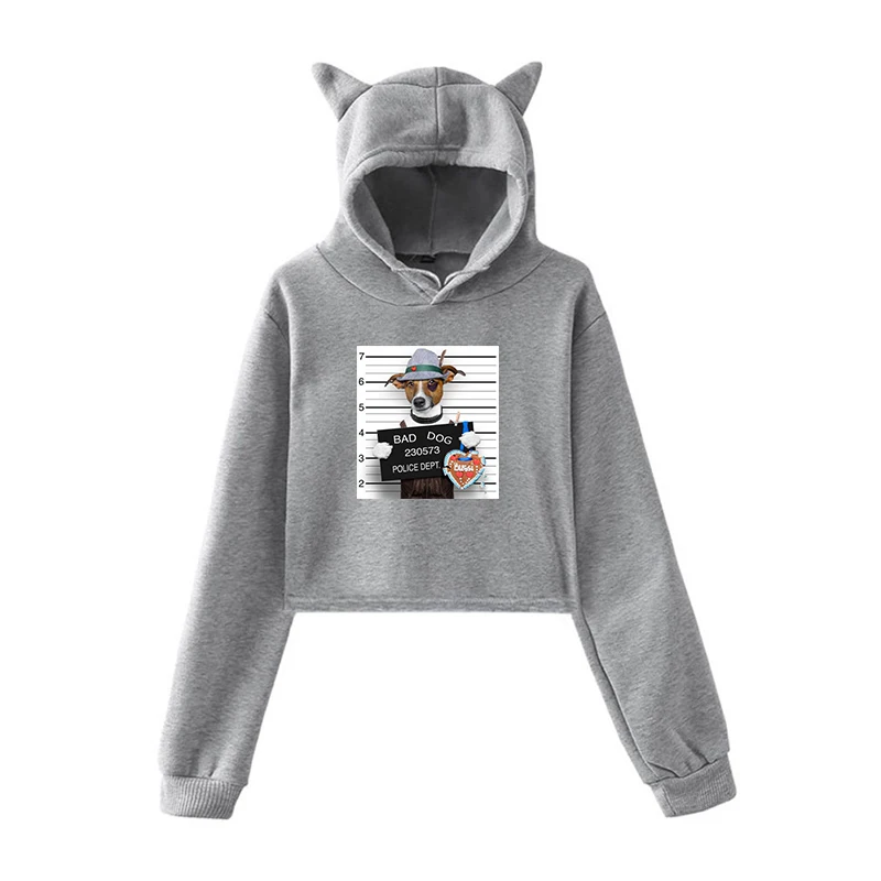 Kawaii Hoodie 5 Новинка года; толстовки с капюшоном в стиле Харадзюку милые топы с капюшоном и принтом «Bad Dog Bad Cat» для девочек; Женская толстовка одежда с длинными рукавами; сезон осень-зима - Цвет: Kawaii Hoodie 5