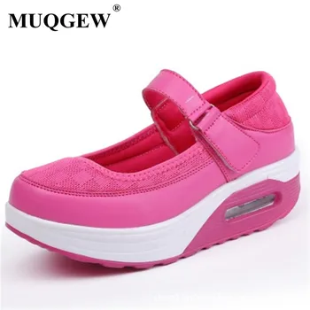 

Size 35-42 Women Breathable Toning Shoes Platform Wedge Fitness Slimming Shoes Spring Autumn Comfortable Mesh Swing Sneakers