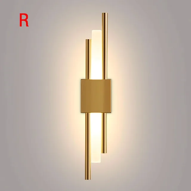 Modern fashion American European-style metal acrylic tube LED wall lamp bedroom study living room home lighting wall lamp copper