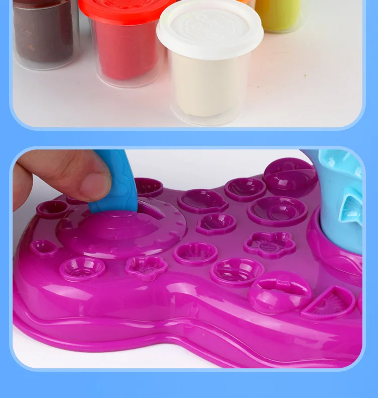 New Style Colored Plasticine Ice Cream Machine Mould Tool Handmade Clay GIRL'S And BOY'S Toy Sets