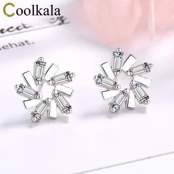 

Coolkala 925 sterling silver Fashion Light luxury sunflower women's simple ins style flower earrings