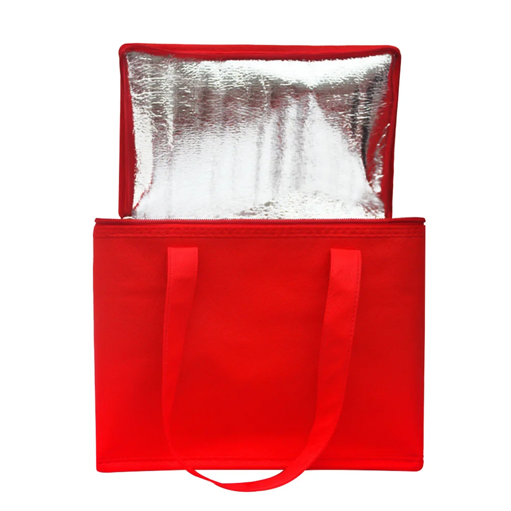 GeKLok Sac isotherme réutilisable de grande capacité pour la livraison glacière de pique-nique rouge, taille : 20 x 30 x 18 cm sac à déjeuner feuille d'aluminium