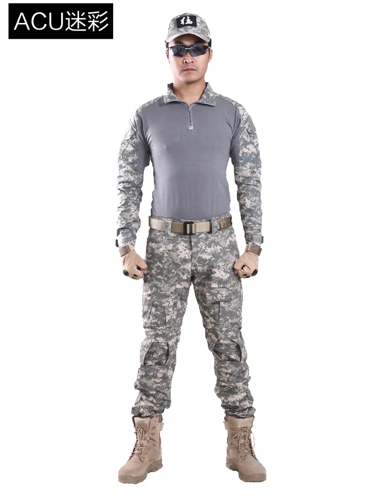 Я Коммандо камуфляж костюм брюки огонь феникс тренировочные брюки Тактический лягушка костюм Открытый CS Полевая куртка