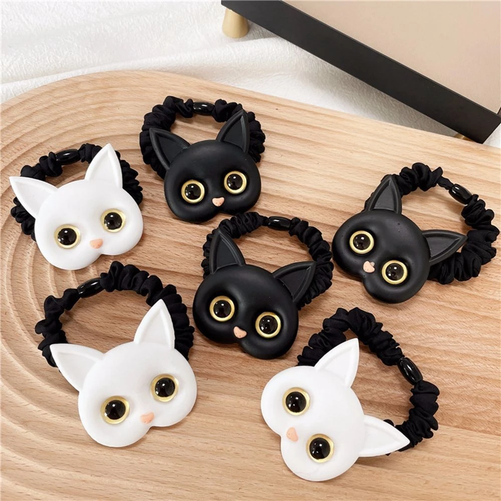 Bandeau De Cheveux Simple Et Mignon Noir Et Blanc Chaton Mignon Bebe Fille Doux Anneau De Cheveux Cravate Bande De Caoutchouc Corde De Tete Bijoux Aliexpress