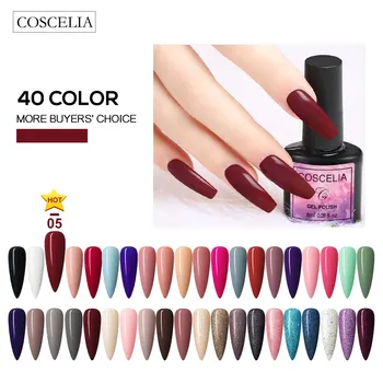 

COSCELIA Gel Polish Set 40Pcs Hybrid Varnish Soak Off UV Gel LED Semi Permanent All For Manicure Nail Art Gel Polish Kit