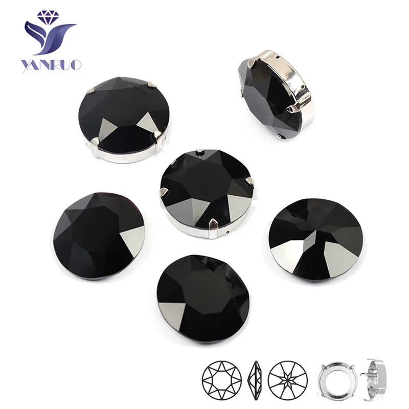YANRUO 1201 Rivoli 27 мм Стразы струйные s пришитые на платье стеклянные хрустальные с