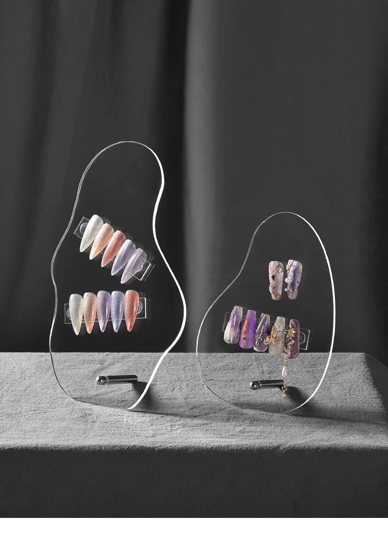 Acrylic Tabletop Acrylic Nail Art Display Irregular Board Transparent Nail Art Showing Holder, Acrylic Dust-proof Display Board