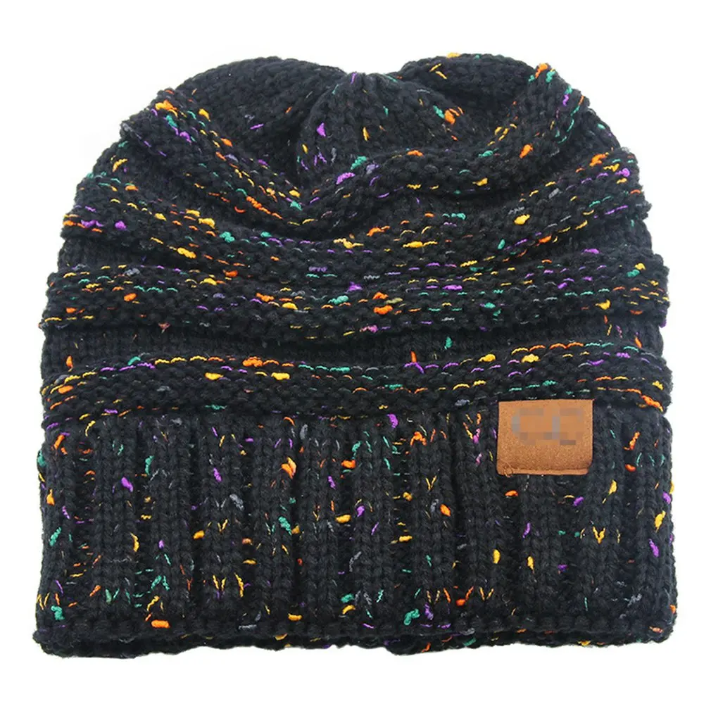 

Messy Hat CC Quality Knit Winter Thick Knitted Hat Soft Stretch Knit Messy High Knitted Hat