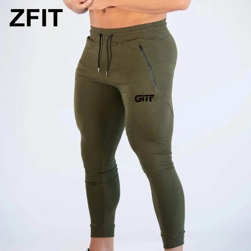 ZFIT Casual splice gym runninr pants men tight-fitting Zipper pocket sport men pants training football sweatpants men trousers