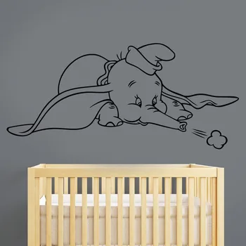 

Dumbo Wall Sticker Vinyl Decal Cute Cartoon Animal Art Decorations for Home Design Baby Kids Room Nursery Decor Removable S490