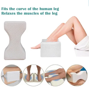 

1pcs Knee Pillows Bone Shape Memory Foam Slow Rebound Leg Clamping Pillow Back Support Plaid Pattern Cushion Pad for Side Sleep