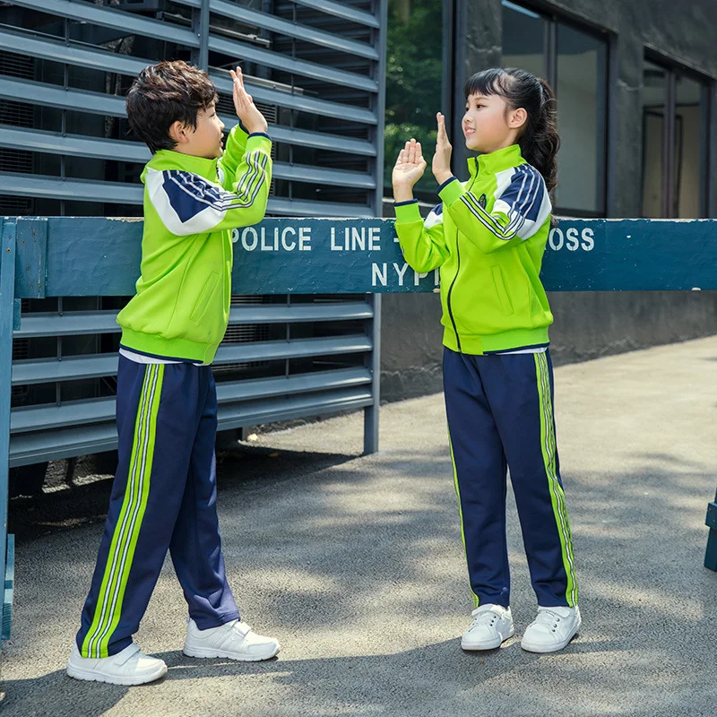 Весна и осень стиль южнокорейская шелковая одежда Начальная школа детский сад Униформа бизнес наряд родитель и ребенок спорт