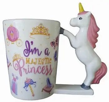 

Unicorn Mugs Cartoon Porcelain 3D Handpainted Ceramic Lovely Animal Horse Water Cup Coffee Milk Mug With Handle Office Drinkware