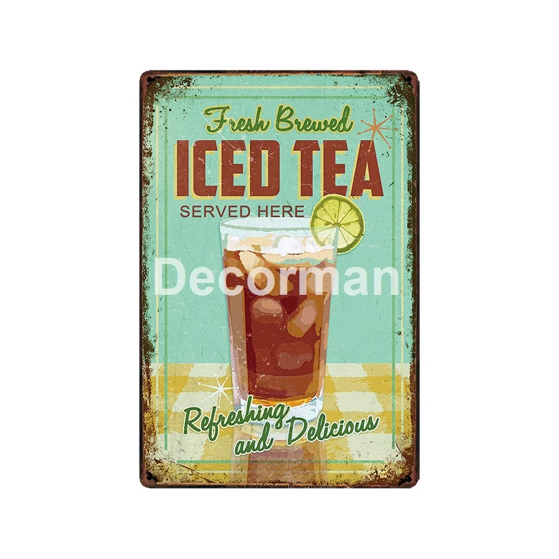 [DecorMan] бренди, виски, чай со льдом, Коктейльная VODCA RUM PROSECCO, холодное пиво, на заказ, роспись, бар, настенная доска, декор LT-2033 - Цвет: GLA-6961