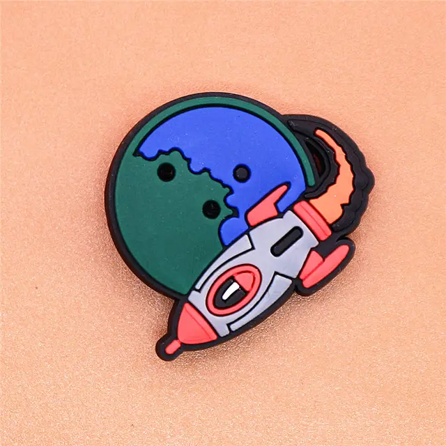 1pcs Cartoon UFO PVC shoe charms shoe accessories DIY shoe decoration for croc jibz kids favor kawaii cute X-mas gift U58 2