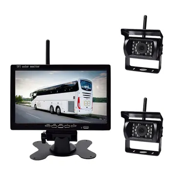 

7" Wireless Car Monitor TFT Car Backup Cameras Monitor For Truck Parking Rearview System Rear Camera Lens (Monitor +2pcs WIFI)