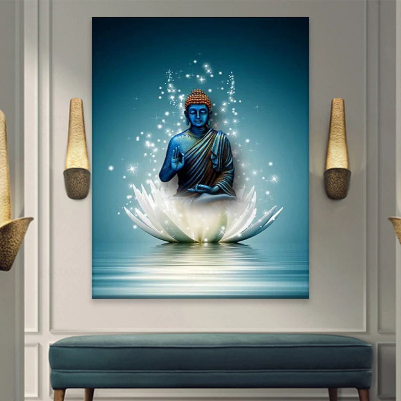 Buddha Spiritual Digitally Printed Wallpaper  DecorGlance