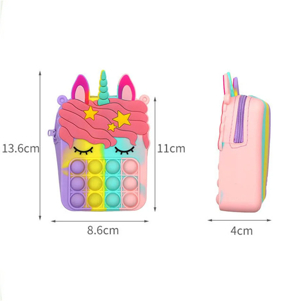Fashion Unicorn Fidget Toys Bag Push Pop Bubbles Kawaii Wallet Bag Coin Purse Silicone Antistress Figet Sensory Toy For Girls Fashion Unicorn Fidget Toys Bag Push Pop Bubbles Kawaii Wallet Bag Coin Purse Silicone Antistress Figet Sensory Toy For Girls