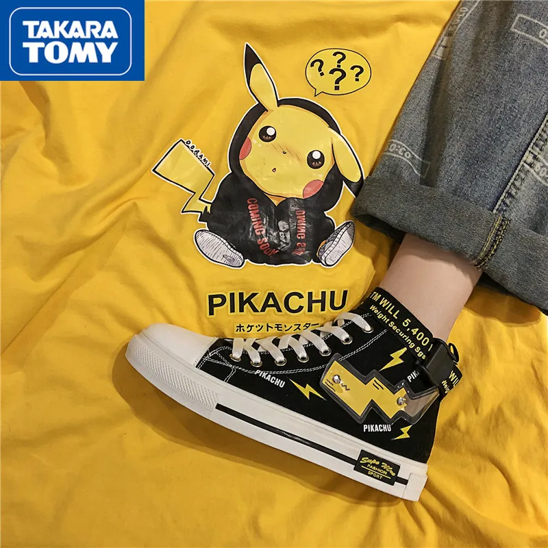 New Pokemon anime black shoes cosplay low to help canvas shoes leisure casual 