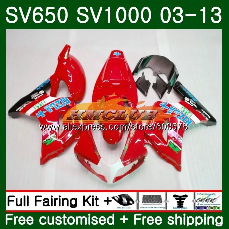 SV650S для SUZUKI SV650S 03 06 07 08 09 10 13 19CL. 78 RIZLA красный SV1000S 2004 2005 2006 2007 2008 2009 2010 2012 2013 обтекатель