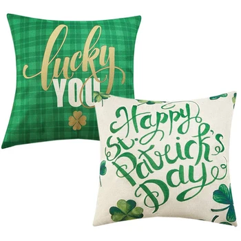 

St Patricks Day Pillow Cover, 18X18 Inch St. Patrick's Day Decoration, Shamrock Decorative Pillowcase, Decorative Pillowcase for