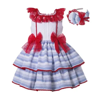 

Pettigirl 2020 Baby Girl Clothing Tulle Bows Little Girls Dresses Headwear Sleeveless Boutique Baby Girl Clothes
