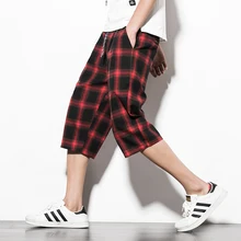 Большие размеры 5XL хлопковые мужские повседневные шорты Свободные Большие размеры карго шорты клетчатые оксеты повседневные шорты Уличная Англия винтажные стили