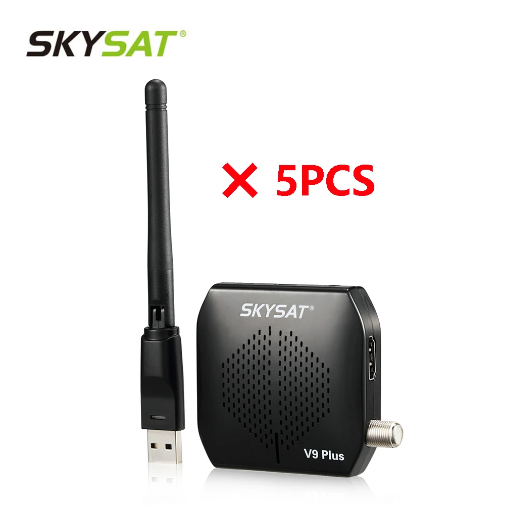 Новый [5 шт.] SKYSAT V9 Plus Мини HD DVB-S2 рецептор поддержка CS Powervu Biss WiFi 3G USB PVR спутниковый