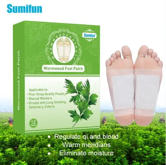 

Sumifun 12Pcs Detox Foot Patch Toxins Feet Slimming Cleansing Chinese Herbal Medical Plaster Body Adhesive Pads K04501