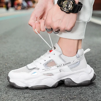 

mens Casual spring Fashionable sports sapato chunky Male slip casuales shoes sport walking Men breathable white hot 39 mens on
