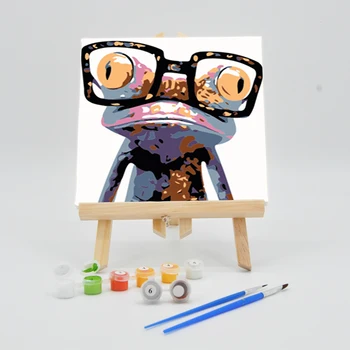 

DIY Paint Oil Painting By Number 20×20cm On Canvas For Children Cartoon Frog Picture Digital Acrylic Artwork Kids Coloring Kits