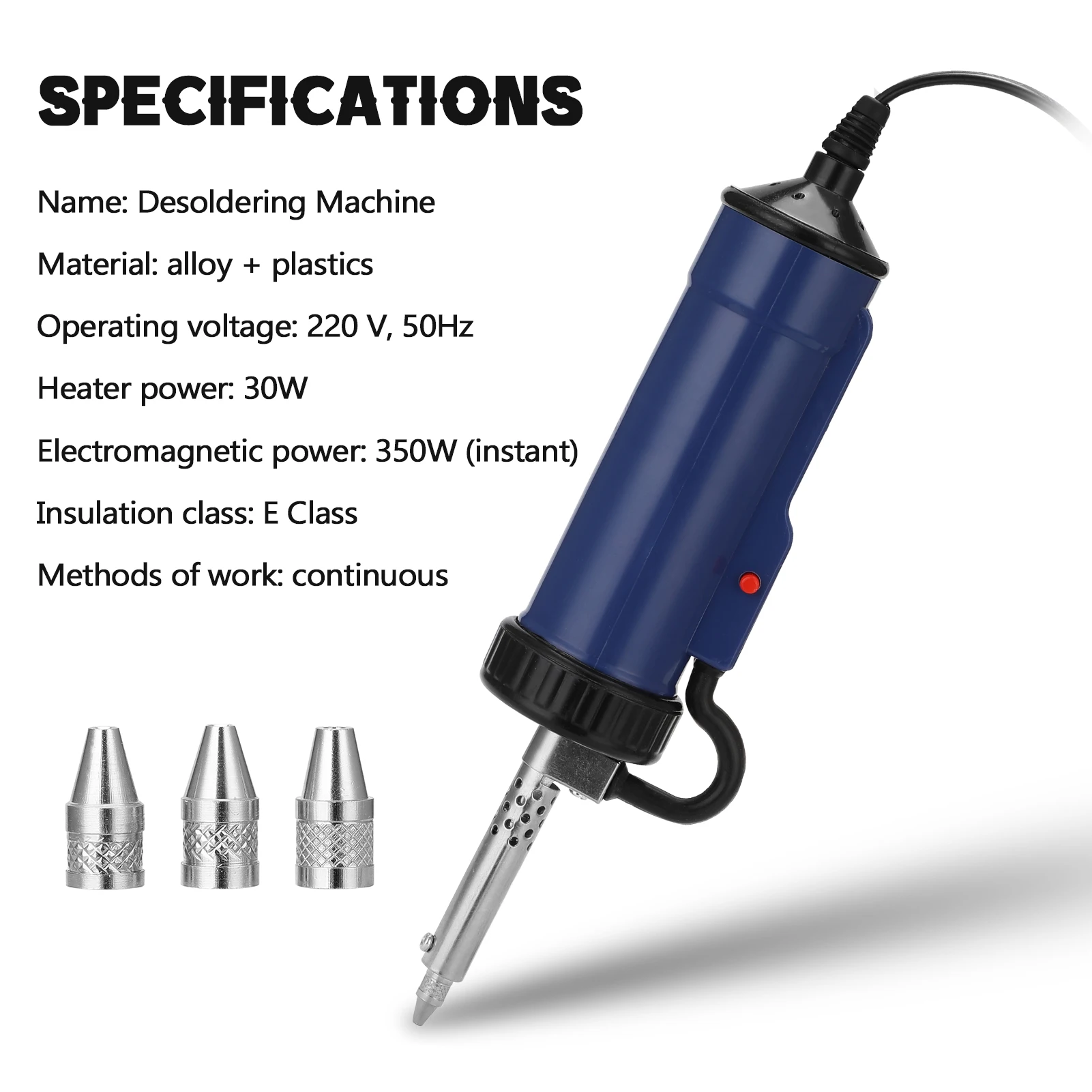 New Desoldering Machine ADT03 Automatic Portable Electric Solder Tin Sucker Vacuum Soldering Remove Pump with 3 Suction Nozzle lead welding torch