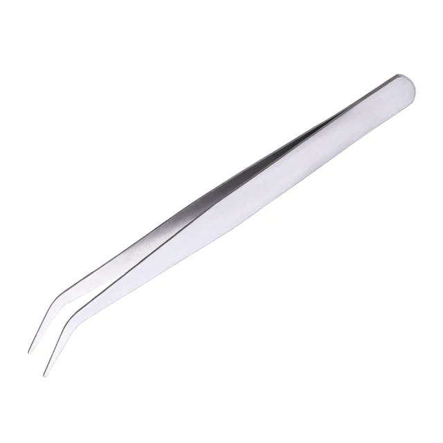LMDZ Stainless Steel Anti-static Tweezers High Precision Anti-static Tweezers Bend Cross Tweezers Sewing Accessories Tools Small Curved Tip