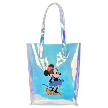 

Disney Mickey Mouse PVC Lady Shoulder Bag Women Handbag High Capacity Cartoon Shopping Bag Transparent Bag