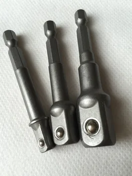 

1pcs Electric Screwdriver Drill Square Socket Bit Adapter Adaptor Drill Power Extension Bar Hex Shank Set 1/4" 3/8" 1/2"