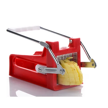 

Practical Red Gadgets 2 Blades Fruit Stainless Steel French Fries Restaurant Kitchen Tools Potato Chipper