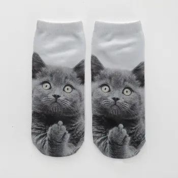 

women's funny animal Cute 3D Print Socks Women Ankle Socks Unisex Socks Hot women Fashion Sox cartoon cat for female