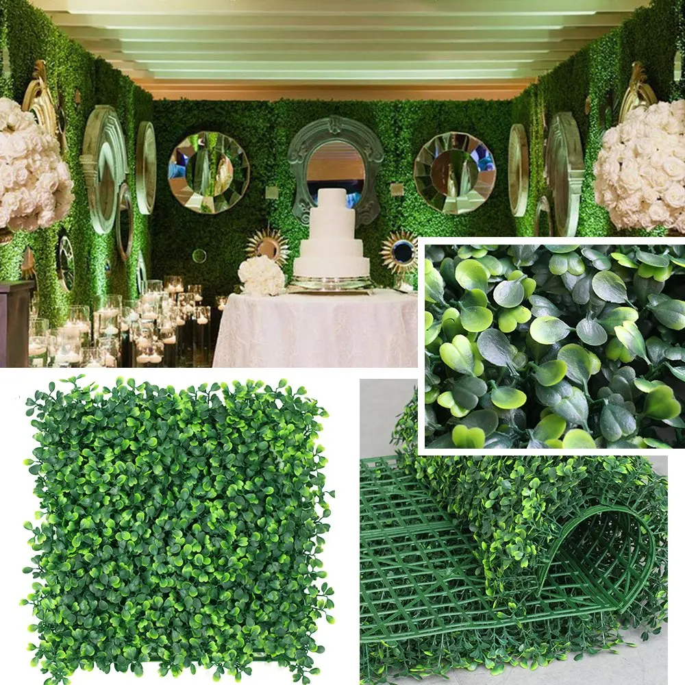 Garden Vertical Wall Hanging Artificial Plants Interlocking Tile Hedge UV Rated 