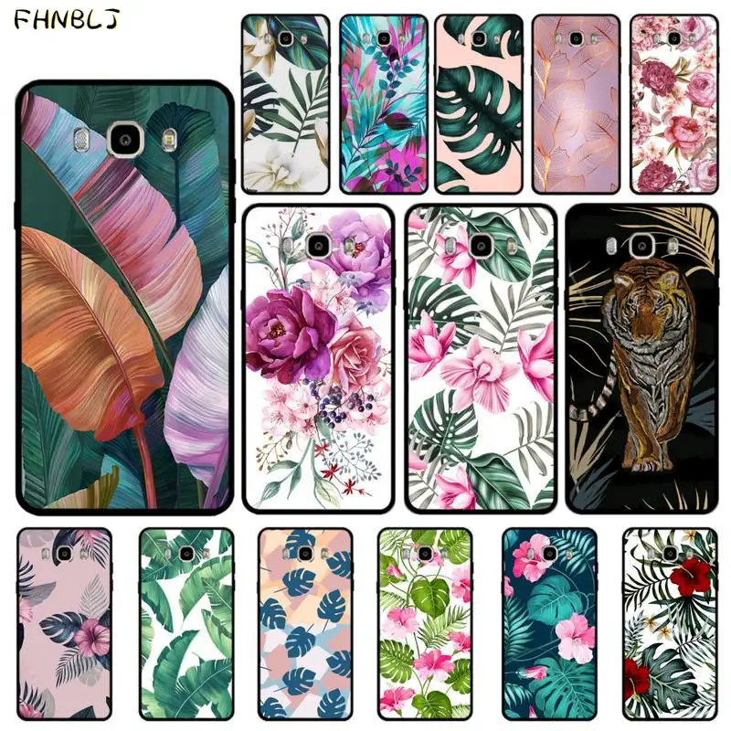 FHNBLJ Art Flowers Banana Leaf Phone Case Cover for Samsung J6 J7 J2 J5 prime J4 J8 2016 2017 2018 DUO core neo | Мобильные телефоны