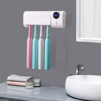 

Electric Toothbrush Sterilization Lamp Rack Uv Toothbrush Sterilizer Toothbrush Holder 4- Bracket Wall-Mounted With Stickers