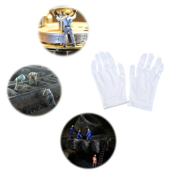 

1 Pair Unisex White Medium Thick Cleaning Gloves Inspection Cotton Work Gloves Coin Jewelry Lightweight Women Men Mittens