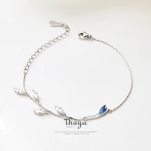Браслеты Thaya в китайском стиле с бусинами, 925 пробы, серебряные, синие браслеты с журавлем для девочек, элегантные специальные ювелирные изделия
