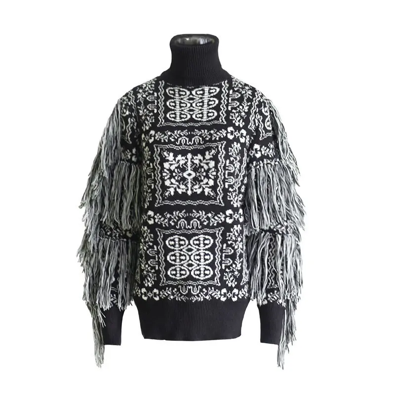 XITAO винтажный вязаный свитер с кисточками, женский стиль, пуловер в стиле пэчворк, элегантный осенний корейский модный свитер, GCC1361