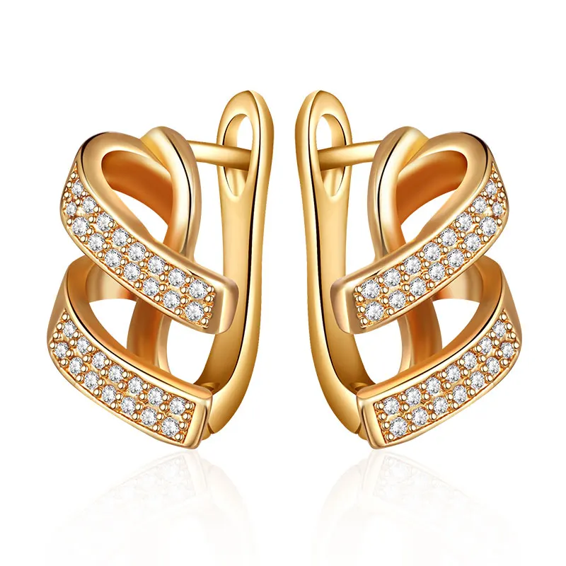 gold MAIKALE, трендовые серьги-гвоздики для женщин, кубический цирконий, циркон, нерегулярные металлические клипсы, серьги, новые модные ювелирные изделия, Brincos Bijoux - Окраска металла: gold