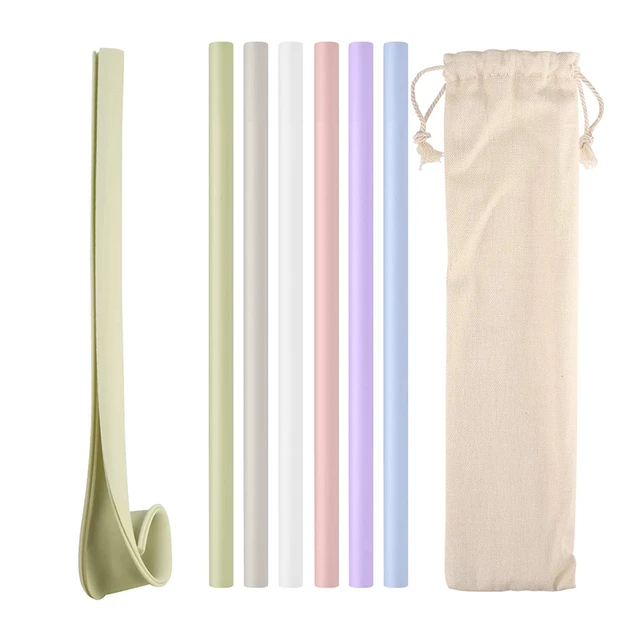 6pcs Silicone Drinking Straws for 30oz and 20oz - Reusable