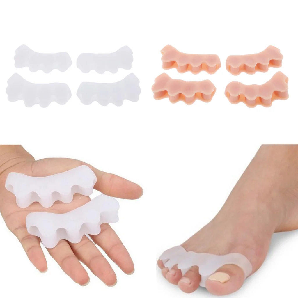 Pack Of 8, Silicone Toe Separators & Spreaders, Bunion Protectors For Bunion, Overlapping Toes, Drift Pain Pads For Men Women