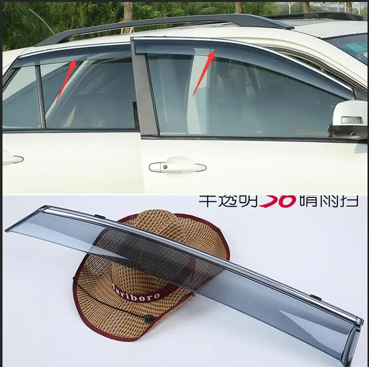 Автомобильный чехол для BYD S6 2011-17 автомобильный чехол Пластиковый оконный стеклянный ветровой козырек Дождь/Защита от солнца вентиляционная рамка лампа стайлинг(Примечание: год
