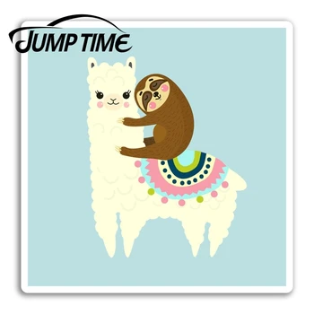 

Jump Time for Llama Sloth Vinyl Stickers Alpaca Funny Sticker Laptop Luggage Bumper Trunk Window Decal Car Accessories
